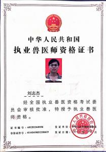 劉志杰 執(zhí)業(yè)獸醫(yī)師